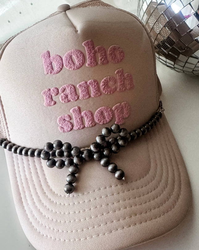 Western Navajo Pearl Coquette Bow Hat Chain Band