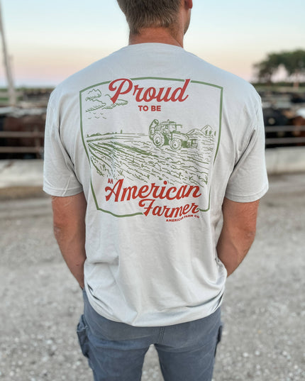 Western 'Proud American Farmer' Stone Graphic Tee