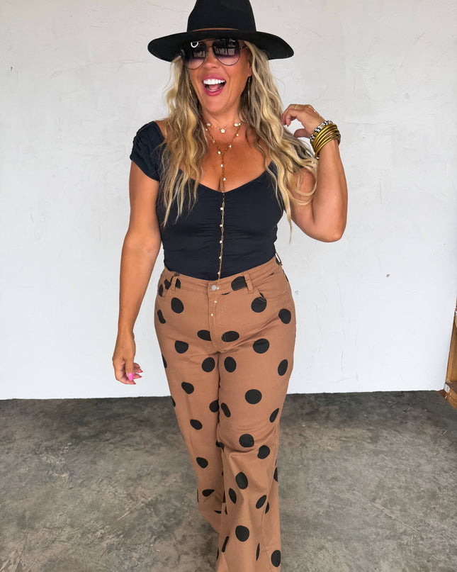 MOCHA DOT DENIM JEANS