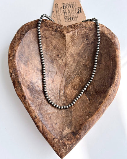 3mm Western Style Navajo Pearl Bead Necklace