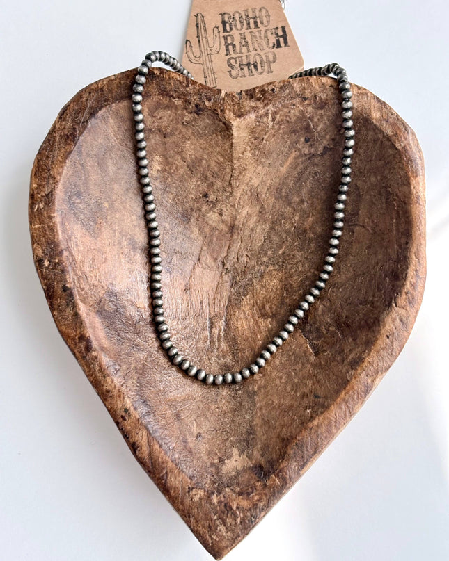 3mm Western Style Navajo Pearl Bead Necklace