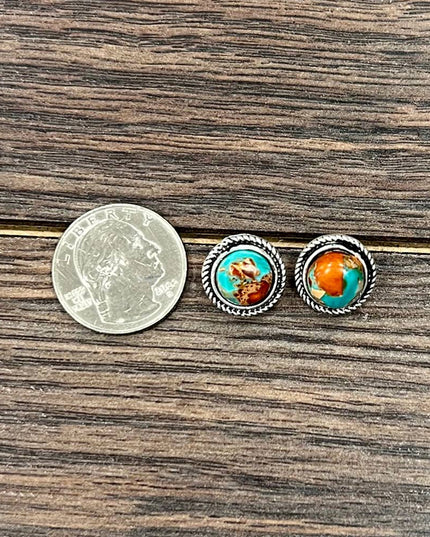 726495, 10mm Round Gemstone Stud Earrings