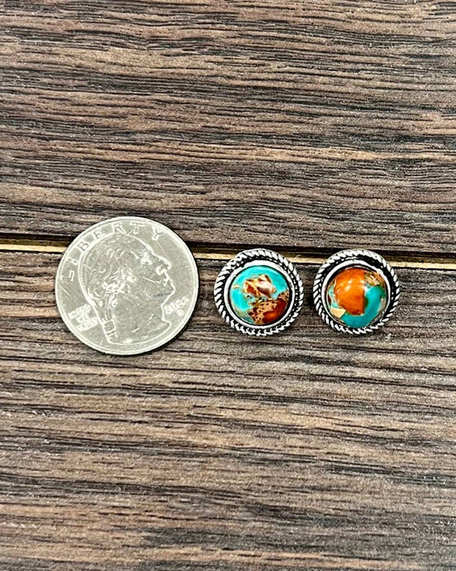 726495, 10mm Round Gemstone Stud Earrings