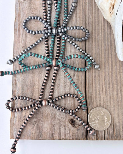 Western Style Multi Size Navajo Pearl Coquette Bow Necklace