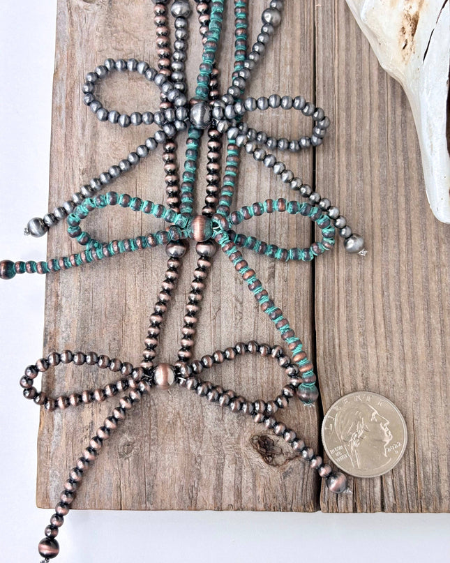 Western Style Multi Size Navajo Pearl Coquette Bow Necklace
