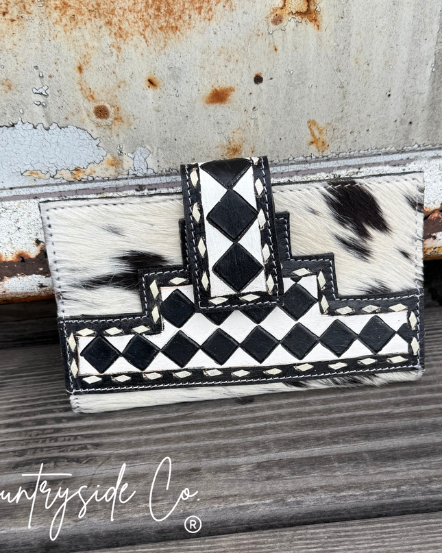 Miranda Checkered Cowhide Wallet