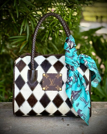 Upcycled LV Cowhide Leather Speedy Bag Western Rodeo 