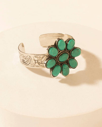 Petalstone Cuff in Steel Blue