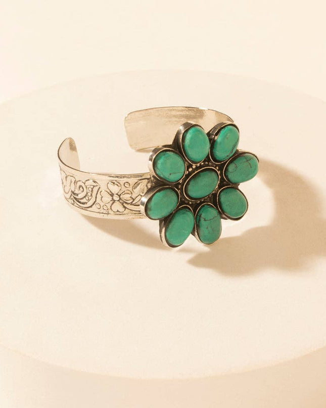 Petalstone Cuff in Steel Blue