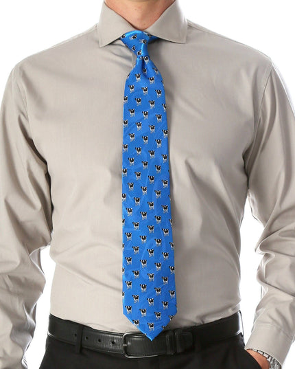 Cow Blue Necktie with Handkerchief Set