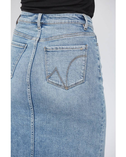 HIGH WAISTED MIDI SKIRT WITH DISTRESSED