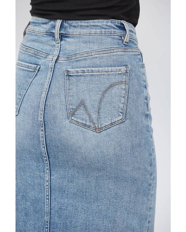 HIGH WAISTED MIDI SKIRT WITH DISTRESSED