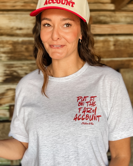 Put It On The Farm Account Graphic Tee in Ash Gray