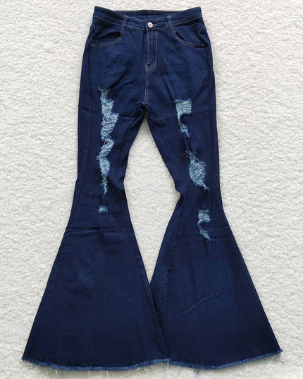 Adult Women Bell Bottom Denim Jeans Pants Trousers