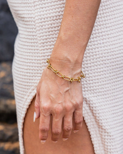 18K STAINLESS STEEL BARBED WIRE CHAIN BRACELET