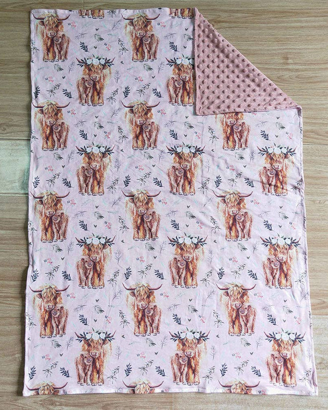 Baby girls western highland cattle blankets