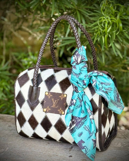 Upcycled LV Cowhide Leather Speedy Bag Western Rodeo 