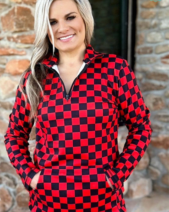 Pep Rally Pullover - Red & Black