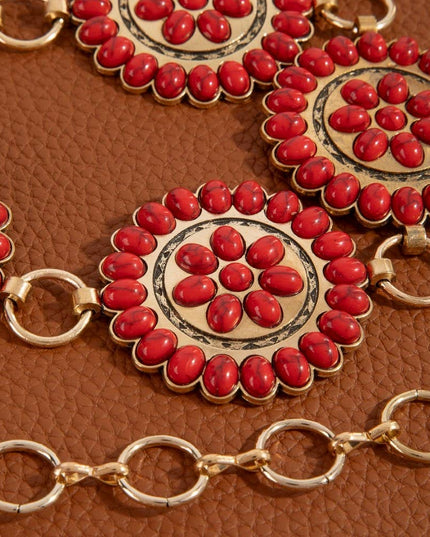 Western Circle Concho Disc Chain Belt