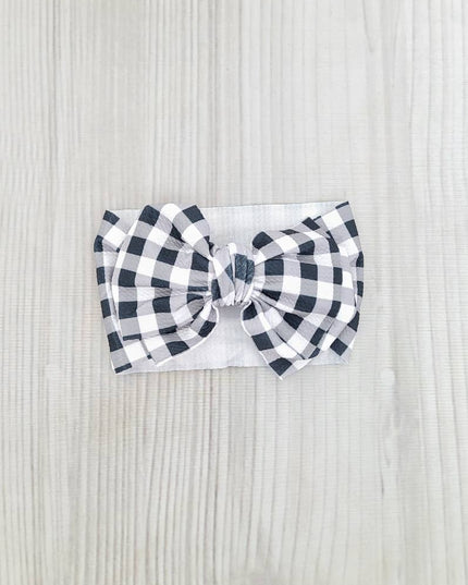 Black Plaid Waffle Headband
