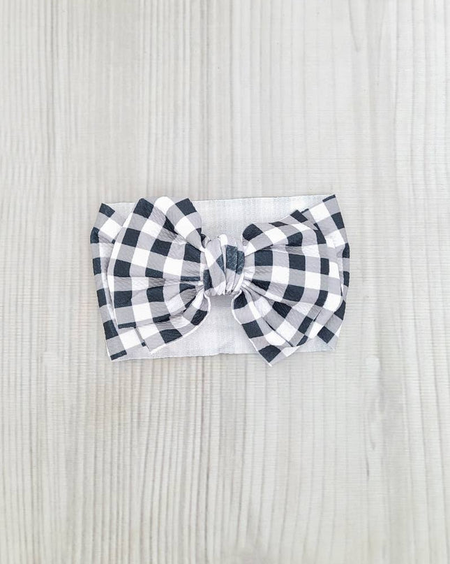 Black Plaid Waffle Headband