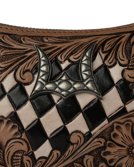 HANDTOOLED DANNIA MEDIUM PURSE CHECKERED EDITION