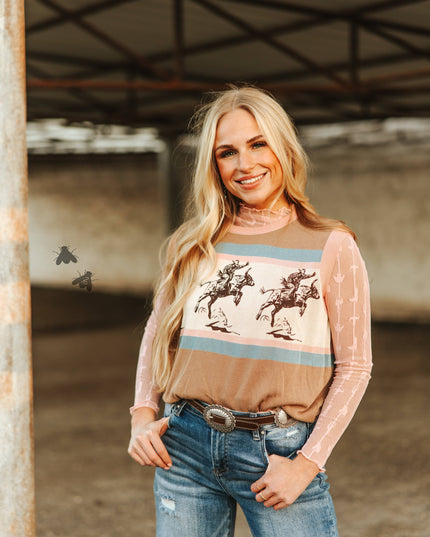 LARIAT LACE L/S *DUSTY ROSE