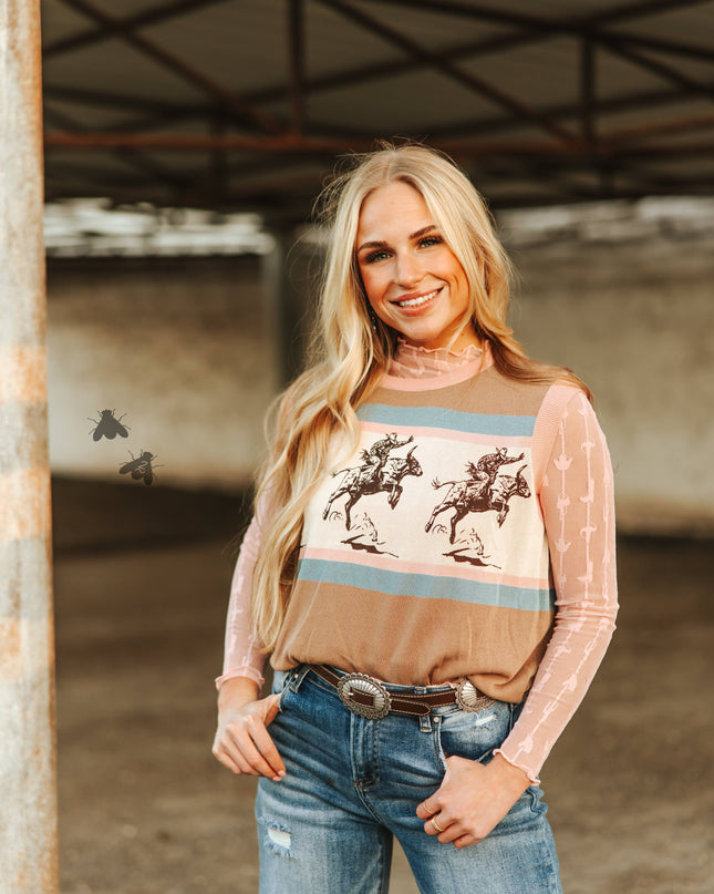 LARIAT LACE L/S *DUSTY ROSE