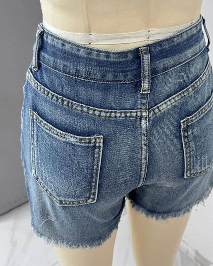 Summer Ripped Frayed Denim Shorts