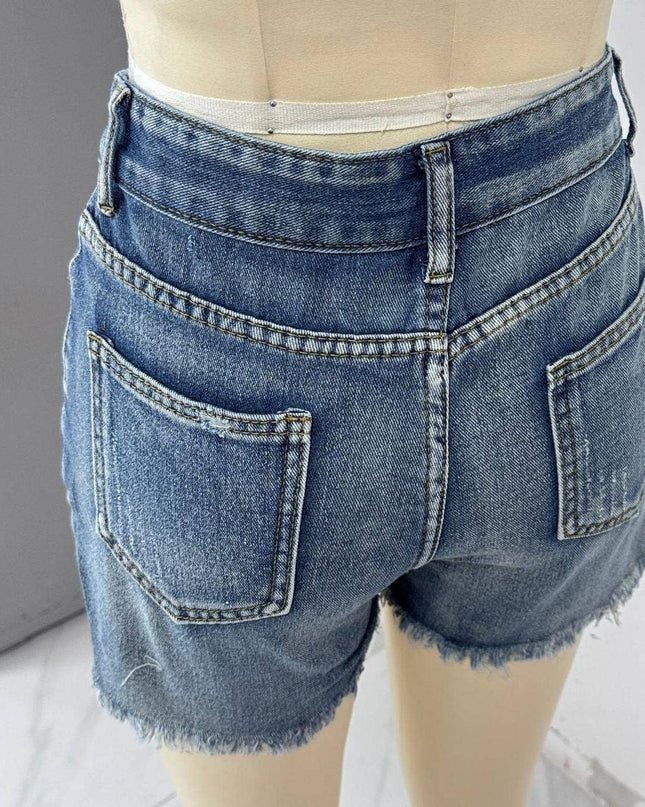 Summer Ripped Frayed Denim Shorts