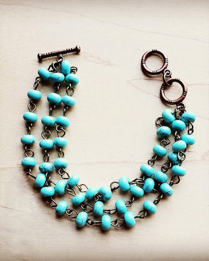Turquoise Triple Strand Bracelet 804j