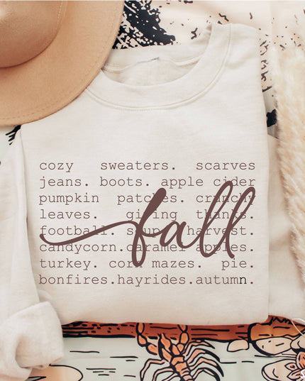 Fall Words Sweatshirt *5 Colors (S-3X)