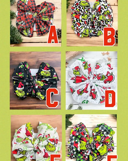 BIG TASSEL MR.GRINCHH PRINTED HEADBANDS. 3PCS/ $10.50