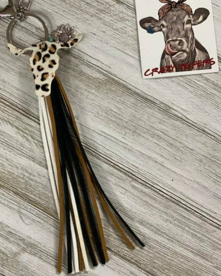Steer Head Tassel Keychain