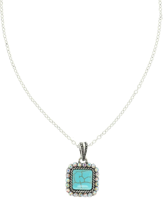Western Crystal Turquoise Pendant Necklace