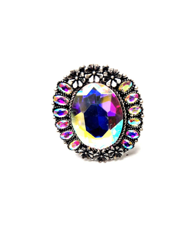 WESTERN CRYSTAL CONCHO CUFF RING