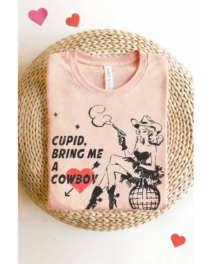 CUPID BRING ME A COWBOY MINERAL GRAPHIC TEE
