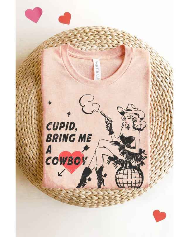 CUPID BRING ME A COWBOY MINERAL GRAPHIC TEE