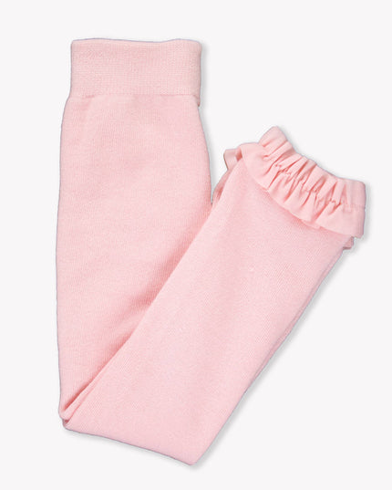 Girls Pink Footless Ruffle Tights