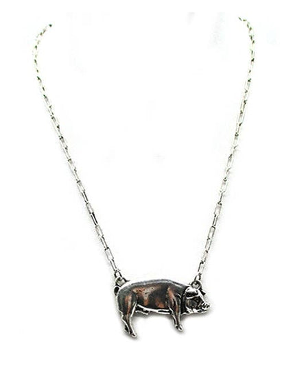 Western Metal Pig Necklace