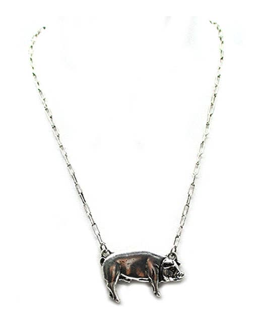 Western Metal Pig Necklace