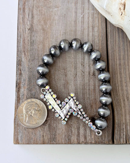 Western Style Pendant Navajo Pearl Stretch Bracelet