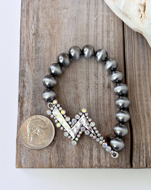 Western Style Pendant Navajo Pearl Stretch Bracelet
