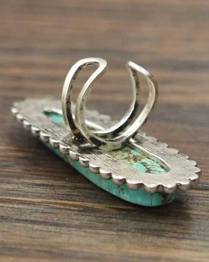 750173, 2.6" Turquoise, Brass Adjustable Ring