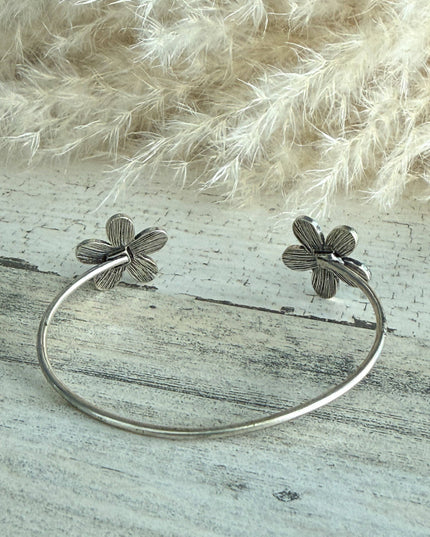 Western Turquoise Flower Reverse Cuff
