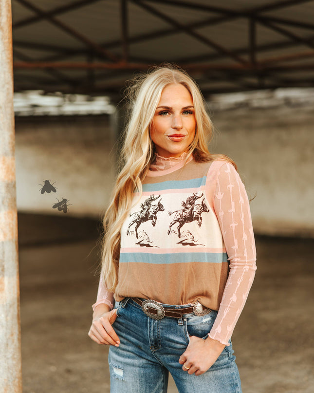 LARIAT LACE L/S *DUSTY ROSE