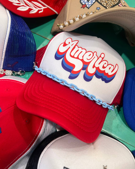 Retro America Trucker Hat | 4th Of July Hats | USA | Hats
