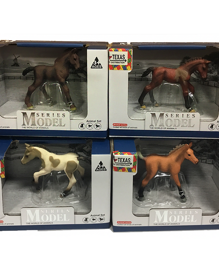 Horse Painted Resin Figurines in Open Window Box, 4 Styles