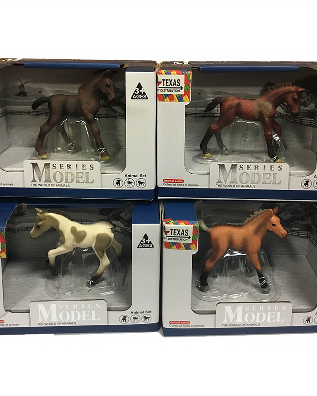 Horse Painted Resin Figurines in Open Window Box, 4 Styles