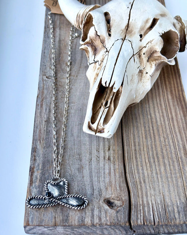 Western Cowboy Hat Stone Pendant Necklace